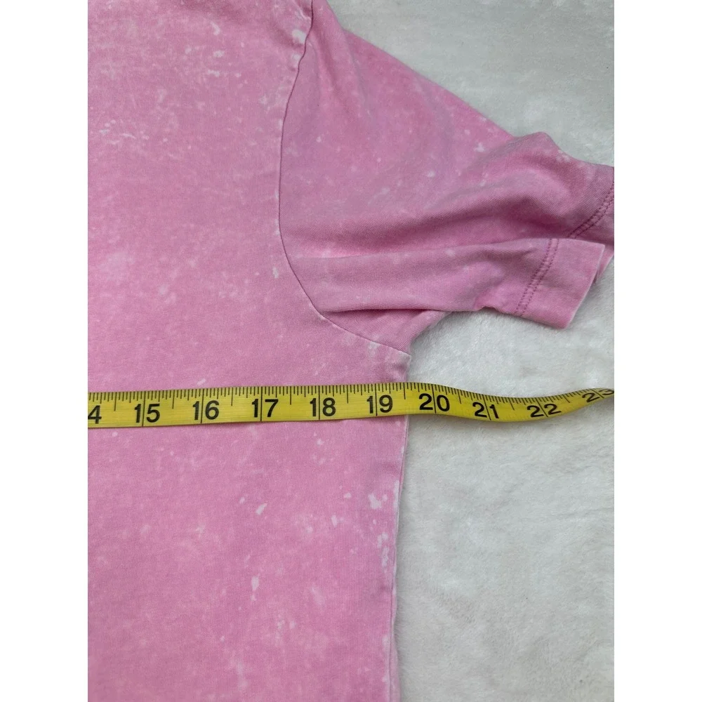 Nike Mens Pink Acid Wash Short Sleeve T-Shirt Embroidered Logo Size Medium